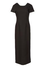 Czarna długa sukienka z zaszewkami i podszewką