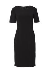 Czarna dopasowana sukienka z modelującymi zaszewkami