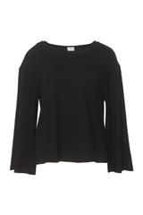 Czarna dzianinowa bluzka o luźnym kroju