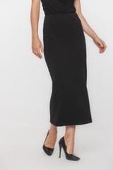 Czarna dzianinowa spódnica ołówkowa z ozdobnym zamkiem