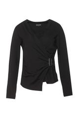 Czarna kobieca bluzka z dzianiny wiskozowej