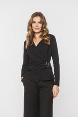 Czarna kobieca bluzka z dzianiny wiskozowej