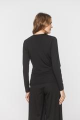 Czarna kobieca bluzka z dzianiny wiskozowej