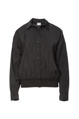 Czarna krótka koszula z modalu w sportowym stylu