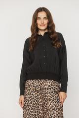 Czarna krótka koszula z modalu w sportowym stylu