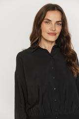 Czarna krótka koszula z modalu w sportowym stylu