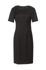 A timeless black dress with short sleeves