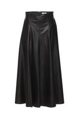 Czarna rozkloszowana spódnica z ekoskóry