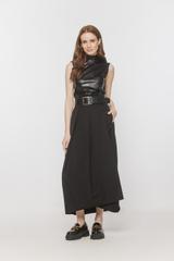 Czarna spódnica tulipan o długości midi