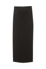 Czarna spódnica midi o delikatnie trapezowym kroju