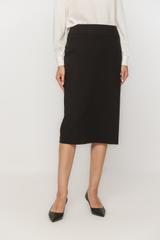 Czarna spódnica ołówkowa za kolano w klasycznym stylu