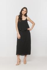 Czarna sukienka z biżuteryjnymi ramiączkami