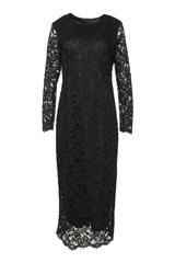 Czarna sukienki z koronki o długości midi