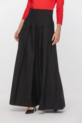 Czarna szeroka spódnica z bawełny w wersji maxi