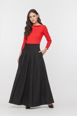 Czarna szeroka spódnica z bawełny w wersji maxi