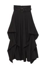 Czarna szykowna spódnica z efektownymi podpięciami