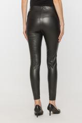 Czarne długie leginsy z elastycznej eko skóry