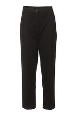 Czarne dzianinowe spodnie w kant z gumką w pasie