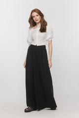 Czarne spódnico-spodnie ze szlufkami i gumką