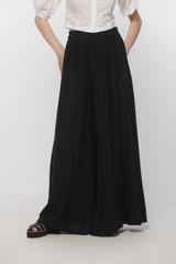 Czarne spódnico-spodnie ze szlufkami i gumką