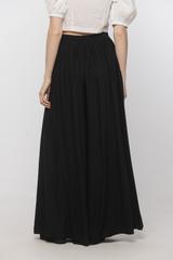 Czarne spódnico-spodnie ze szlufkami i gumką