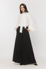 Black palazzo trousers with darts and pockets