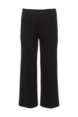 Czarne spodnie w kant z elastycznej dzianiny