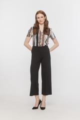 Czarne spodnie w kant z elastycznej dzianiny