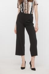 Czarne spodnie w kant z elastycznej dzianiny