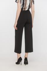 Czarne spodnie w kant z elastycznej dzianiny