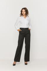 Czarne spodnie w subtelny pionowy prążek