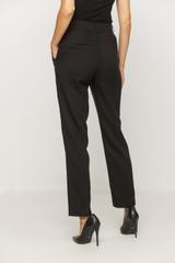 Czarne spodnie z kantem o eleganckim zwężanym fasonie