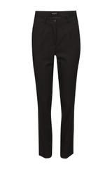 Czarne spodnie z kantem o eleganckim zwężanym fasonie