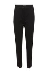 Czarne zwężane spodnie w kant z dzianiny punto