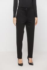 Czarne zwężane spodnie w kant z dzianiny punto