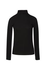 Czarny golf z długim rękawem wykonany z miękkiej dzianiny