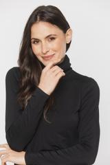 Czarny golf z lekkiej dzianiny modalowej