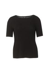 Czarny klasyczny t-shirt z domieszką wełny