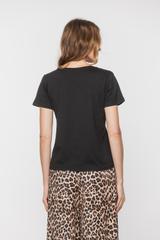 Czarny klasyczny t-shirt z modalu i bawełny