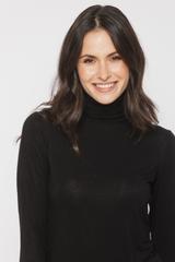 Czarny lekki golf z domieszką wełny