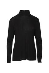 Czarny lekki golf z dzianiny wiskozowej