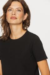 Czarny T-shirt z haftowanym logo Bialcon