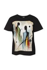 Czarny t-shirt z okrągłym dekoltem