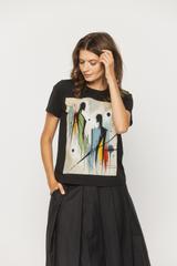 Czarny t-shirt z okrągłym dekoltem