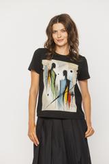 Czarny t-shirt z okrągłym dekoltem