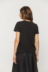 Czarny t-shirt z okrągłym dekoltem