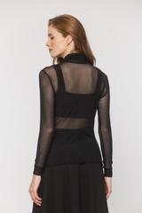 Czarny transparentny golf z siatki