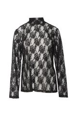 Czarny transparenty półgolf z koronki