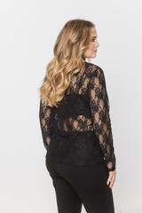 Czarny transparenty półgolf z koronki