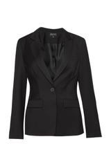 Czarny żakiet o ponadczasowym fasonie z patkami